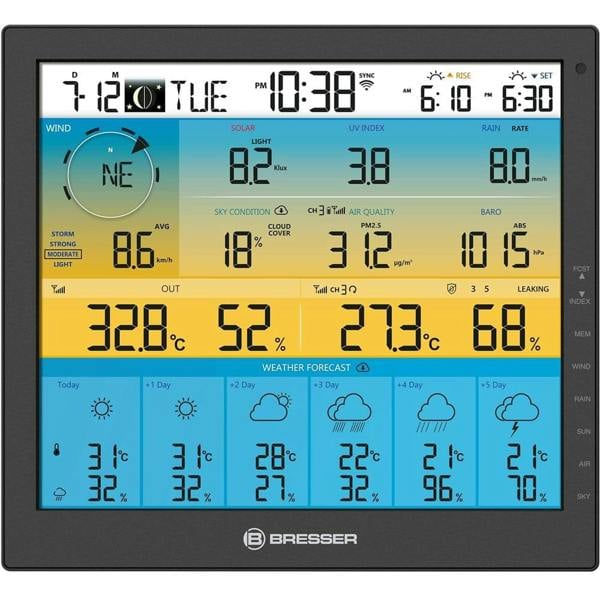 Bresser 7-in-1 Solar Powered Sensor 6-Day 4CAST PRO SF Wi-Fi Weather Station