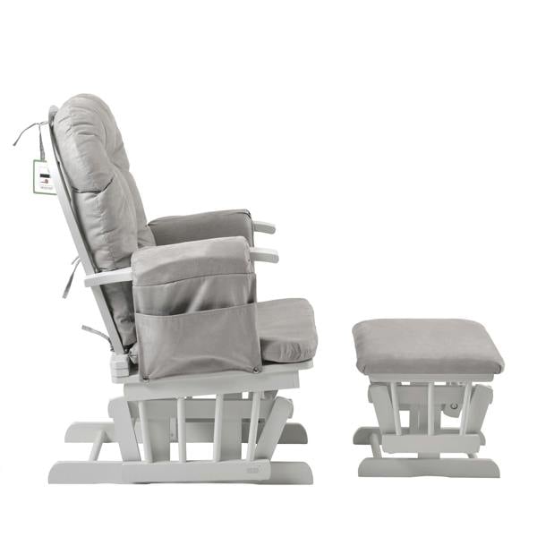 Haywood glider nursing chair in grey - side view