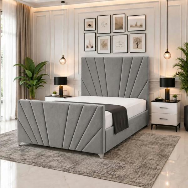Paradise Beds Novelle Upholstered Bed Frame with Matching Headboard and Footboard