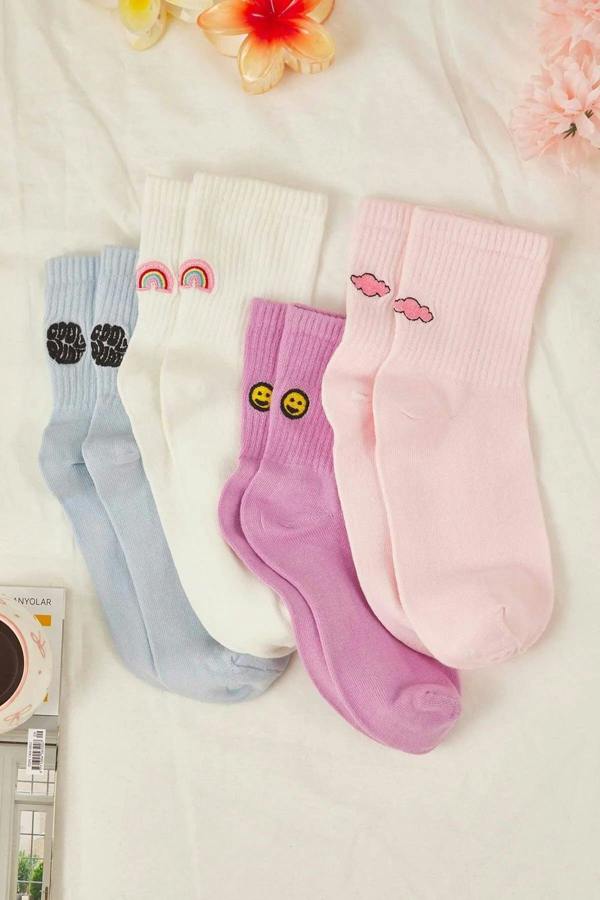 WOVCOR 4-Pack Cotton Knit Socks
