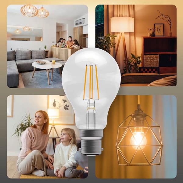 BELL Lighting B22 Bayonet Dimmable LED Filament GLS 7W Light Bulbs