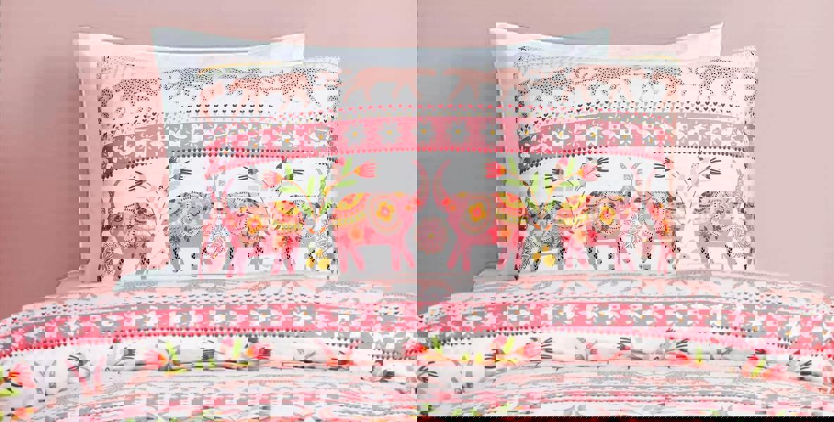 Smart Living Luxury Super Soft Reversible Fashion Flamingo Duvet Set & Pillowcases