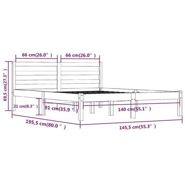 Berkfield Day Bed Solid Wood Pine 140x190 cm White