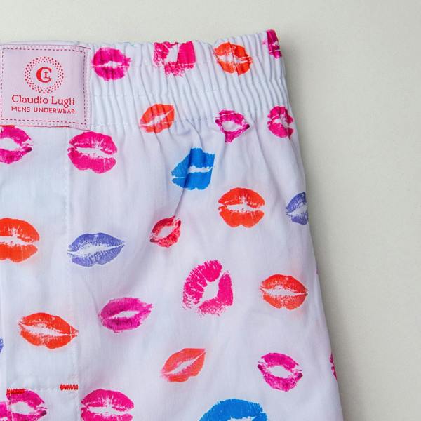 LIPS COTTON POPLIN PRINT BOXER SHORTS - Premium Men's Patterned Shirt by Claudio Lugli | Bold Design, Tailored Fit, Best Printed Shirts