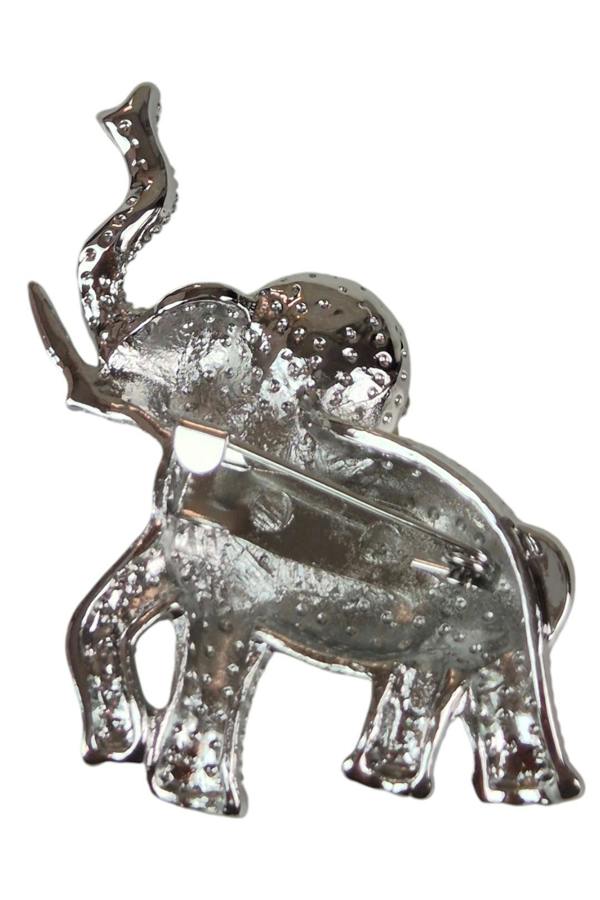 Paulo Due Elephant Brooch Pin Diamante Ears