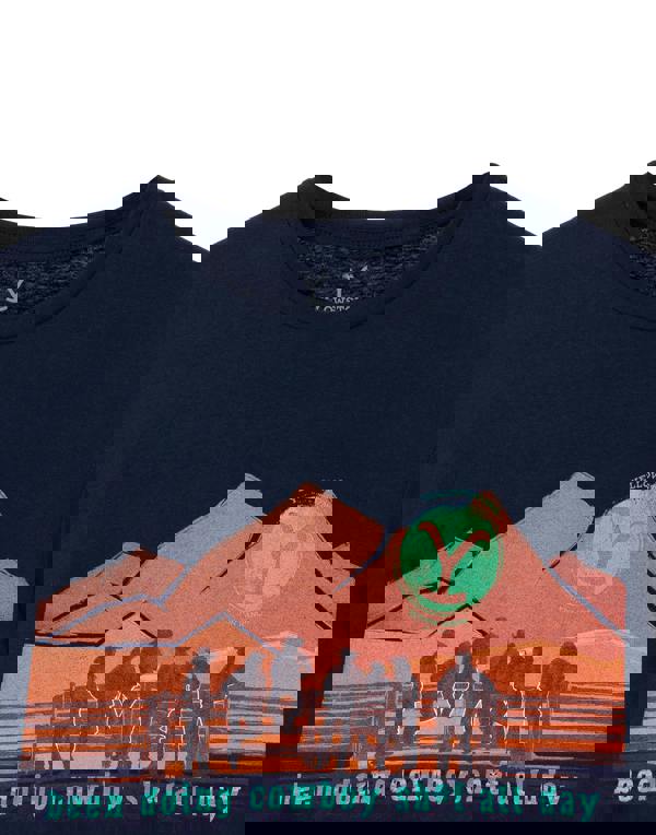 Yellowstone Mens Blue Cowboys Short Sleeved T-Shirt