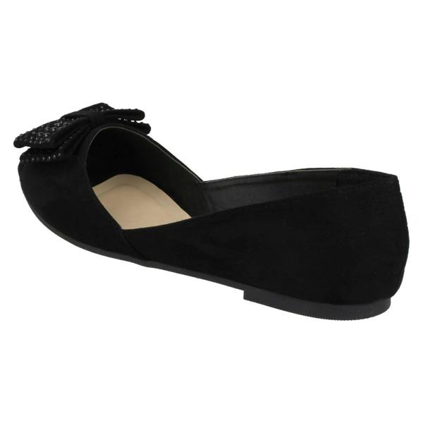 Spot On Ladies Spot On Peep Toe Ballerinas
