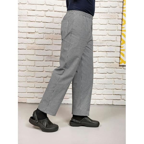 Premier Unisex Pull-on Chefs Trousers / Catering Workwear - Black/White Check