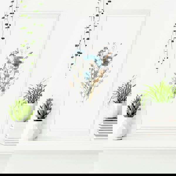 Bathroom Wall Art Blue | Set of 3 Botanical Wall art Prints