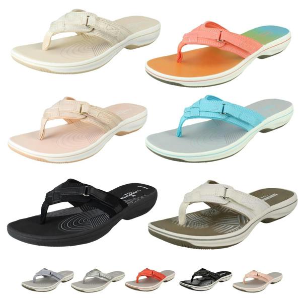 Clarks Ladies Clarks Toe Post Sandals Brinkley Sea