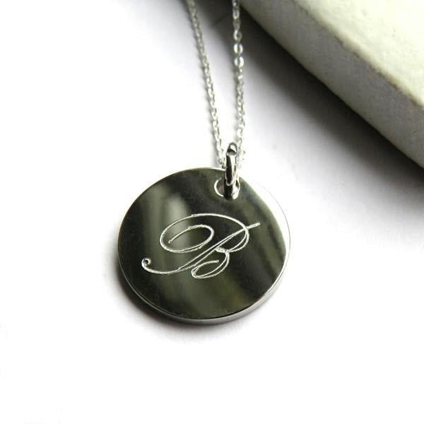 Personalised Silver Single Letter Necklace | Initial