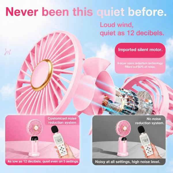 Dyzi Portable Handheld Mini Fan Rechargeable with Stand USB C 3 Speed