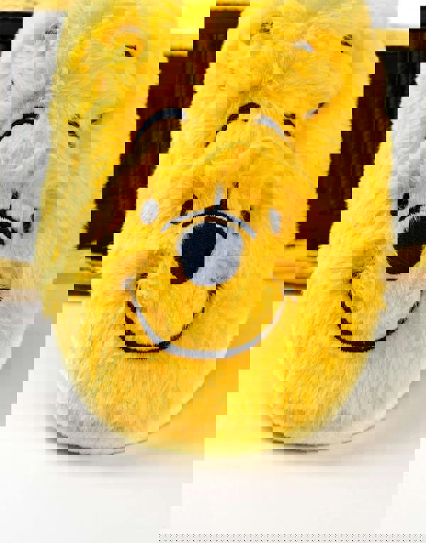 Winnie the Pooh Womens Yellow Embroidered Face Mule Slippers