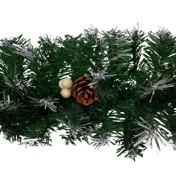 Samuel Alexander Premier 270cm (9ft) Christmas Garland Decoration Snow Tips White Berries & Cones