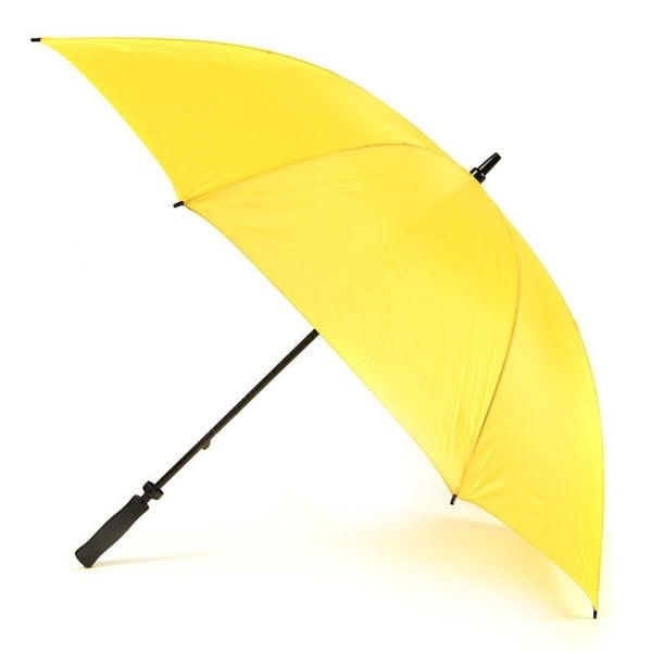 Yellow Plain Cheap Golf Umbrella UK Side Canopy