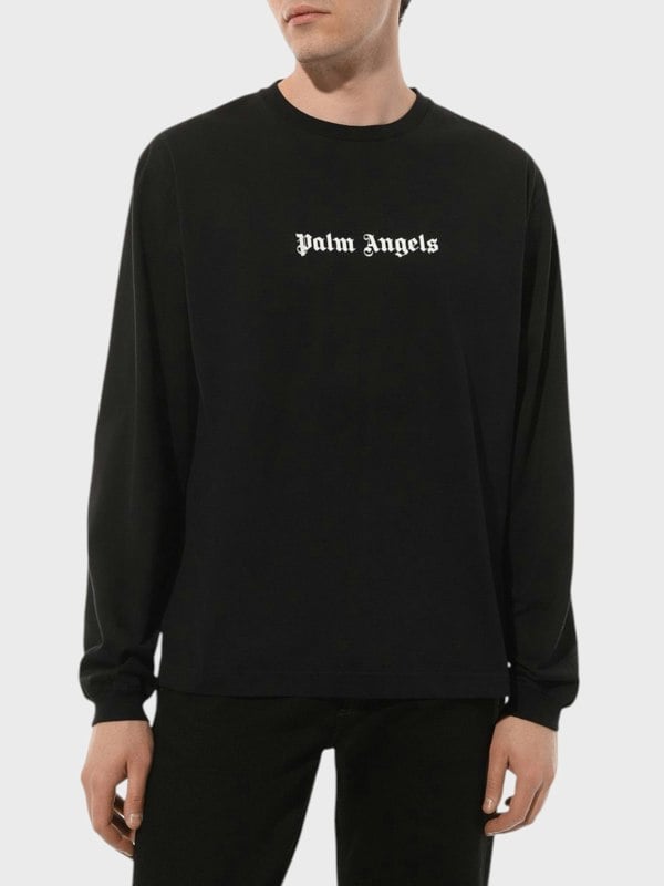 Palm Angels Classic Logo Slim Tee Long Sleeve Black - Supplied FashionPalm Angels
