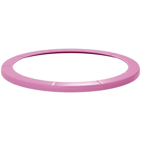 Pink 8 ft trampoline spring cover pad with circular ring opening