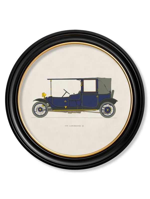 Exceptional Art 1910 LANCHESTER 28 in Round Frame