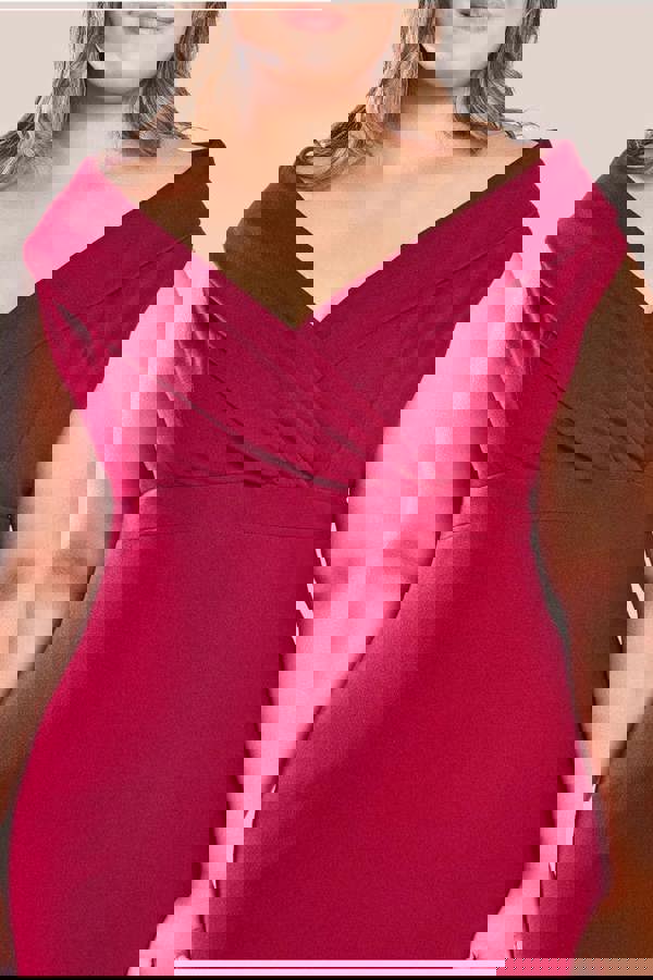 Front Wrap Off The Shoulder Maxi Dress - Wine DR2290P