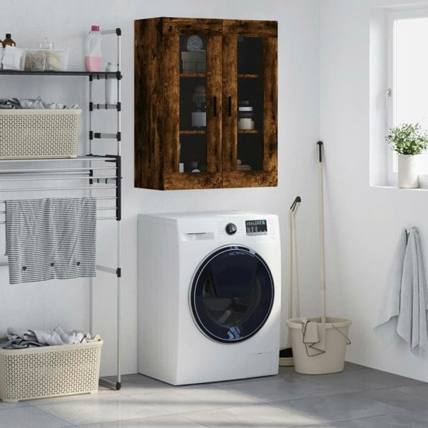 Berkfield Wall Mounted Cabinet Smoked Oak 69.5x34x90 cm