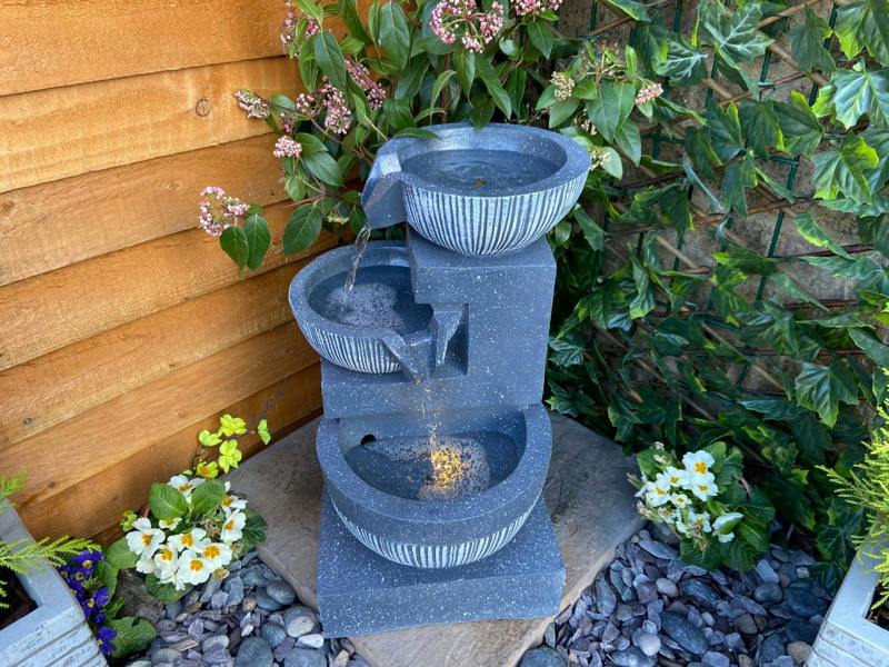 Tranquillity Water Features 3 Bowl Pour Contemporary Water Feature