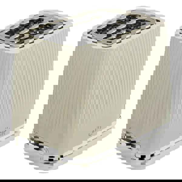 Cello Breakfast Bundle - Textured Kettle + 2 Slice Toaster - Cream