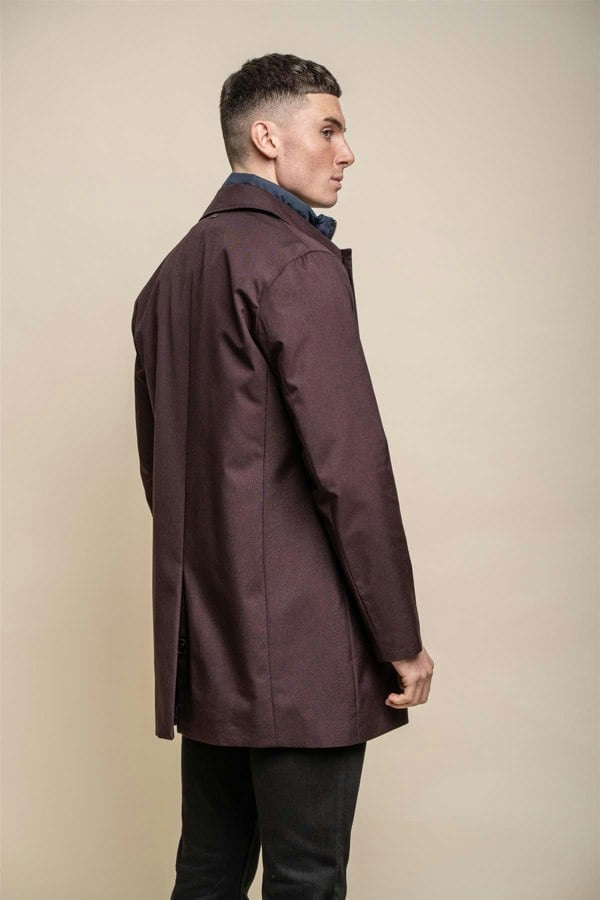 Brando mac wine long coat back