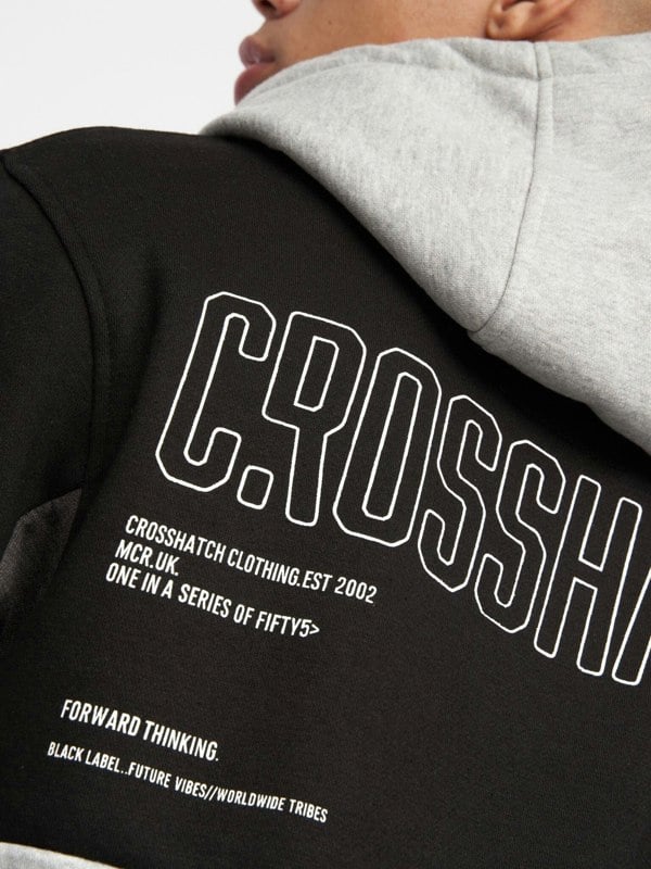 Crosshatch Compounds Hoodie Black/Grey Marl