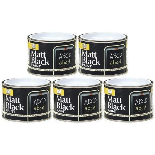 151 5X Matt Black Paint Tin 180ml