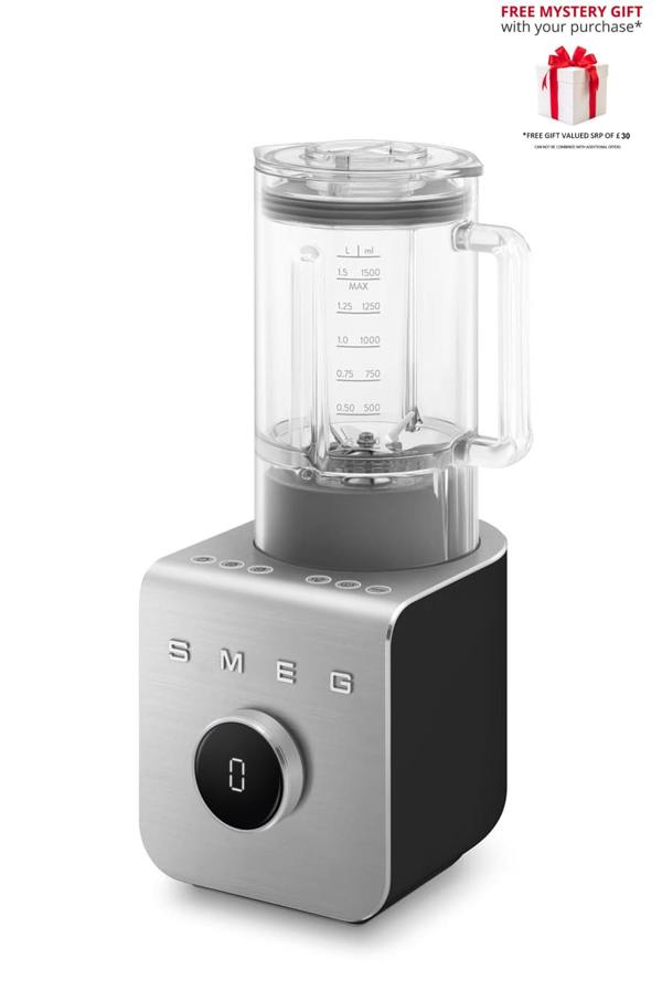 Smeg BLC02 Matte 50's Style High Performance Blender - with Free Gift RRP £30