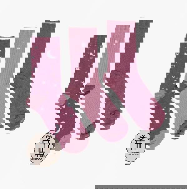 Totes Toasties ANKLE Womens Cotton Blend 3 Pack Socks Star Multi: