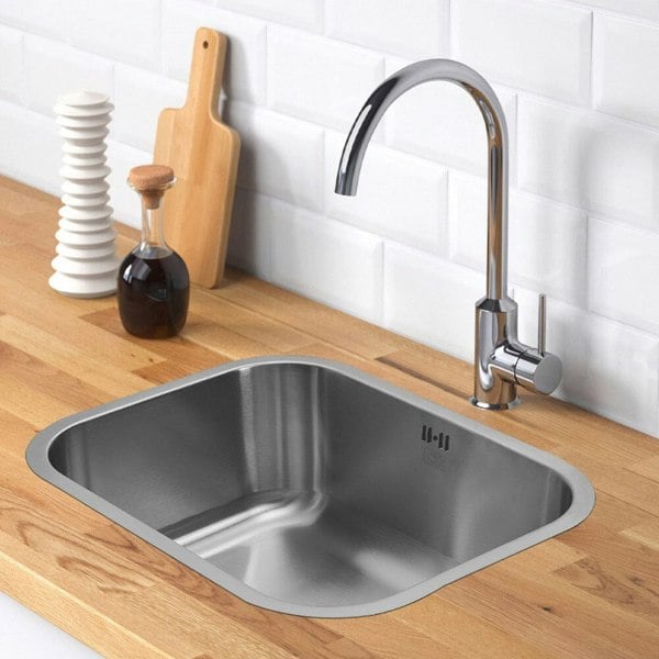 304 Stainless Steel Brushed Finish Square Stretch Sink Living and Home