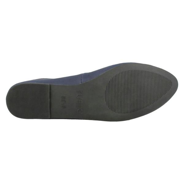 Leather Collection Ladies Leather Collection Bow Trim Vamp Ballerinas
