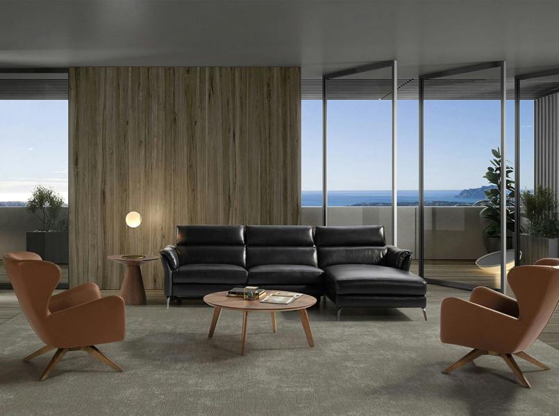 Angel Cerdá Round walnut corner table 2043