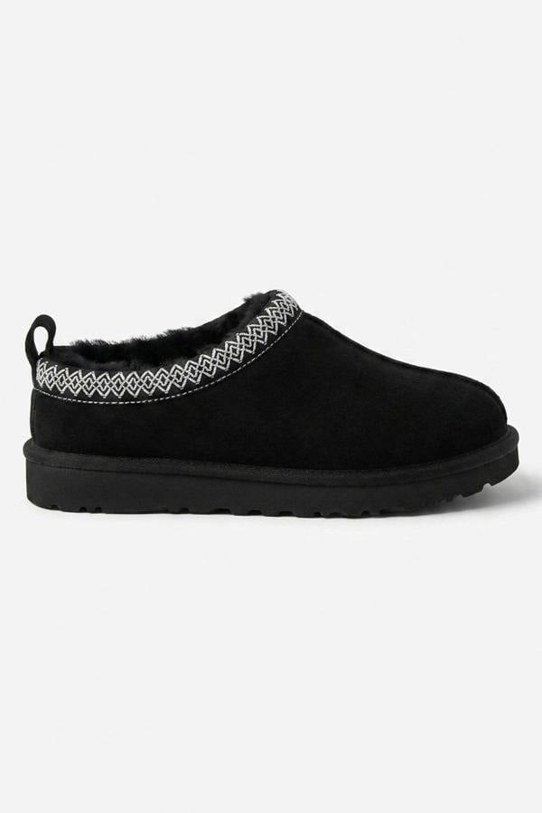 Odette Faux Suede Lined Slipper Mules - Black