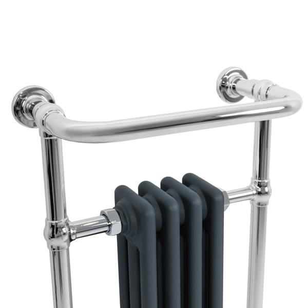 Monstershop Traditional Heated Towel Rail Radiator – 950mm x 480mm  – Anthracite Grey