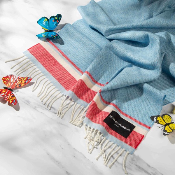 Heating & Plumbing London Bedtime Stories - 100% Merino Kids Blanket - Summer Sky