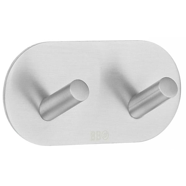 Brushed stainless steel double towel hook