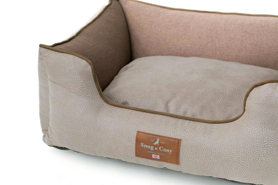 ELEGANCE Faux Leather High Sided Orthopaedic Dog Pet Bed - Dog Bed for dogs Snug and Cosy Pets