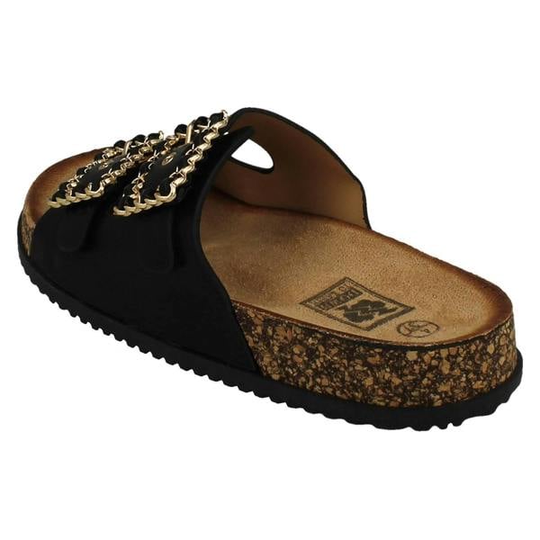 Down to Earth Ladies Down To Earth Twin Chain Buckle Sandals F00450