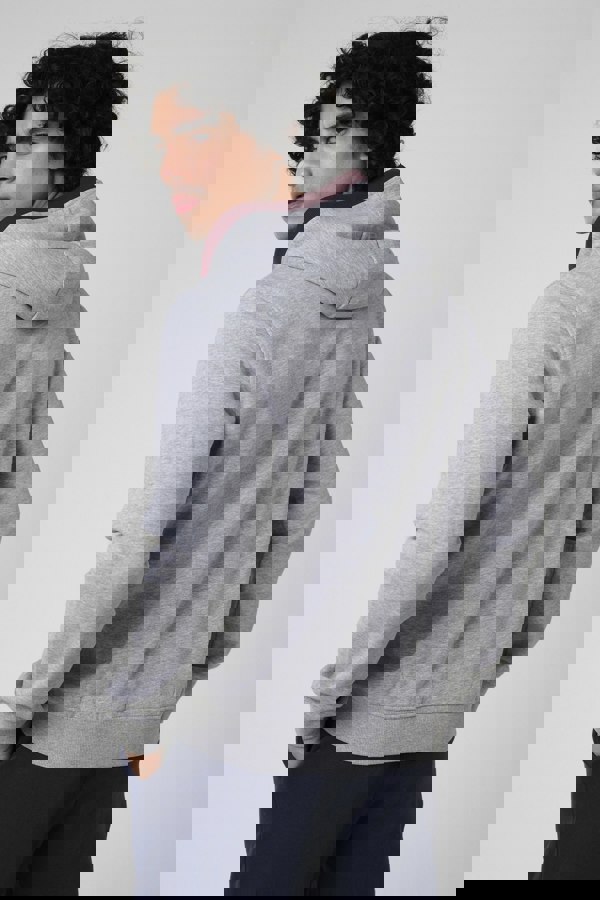 ENORSIA Men's Contrast Piping Detail Zip Front Hoodie