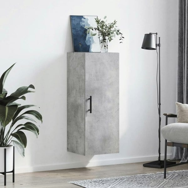 Berkfield Wall Mounted Cabinet Concrete Grey 34.5x34x90 cm