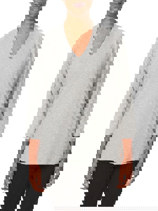 PennyPlain High Back V-neck Top - Silver