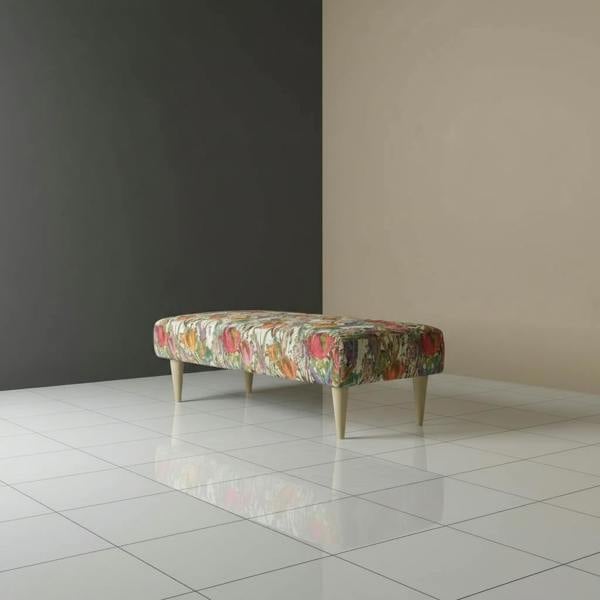 Handcrafted UK wooden bench with firm high-density foam seating