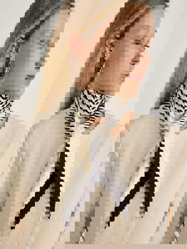 GWD Skinny Black & White Stripe Silk Scarf