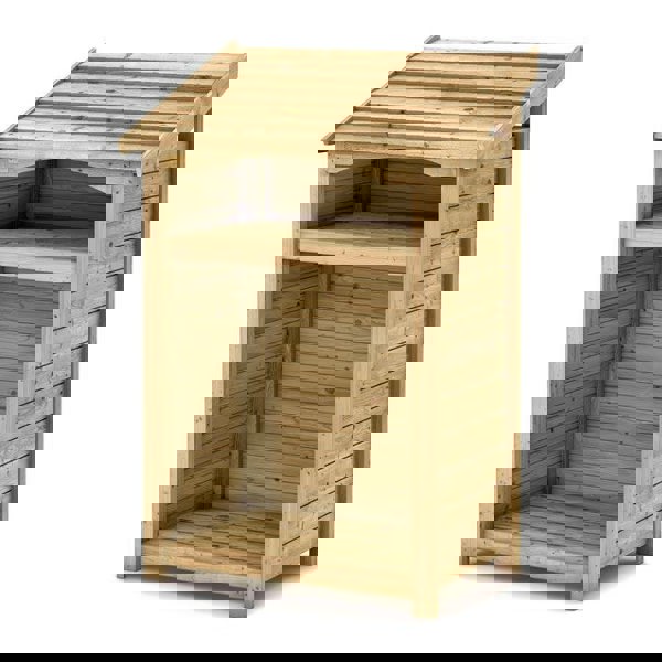 Premium Single log store with kindling shelf, tanalised timber