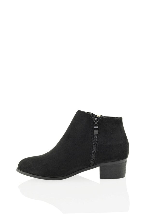 XY LONDON Low Heel Zip Up Western Ankle Boots