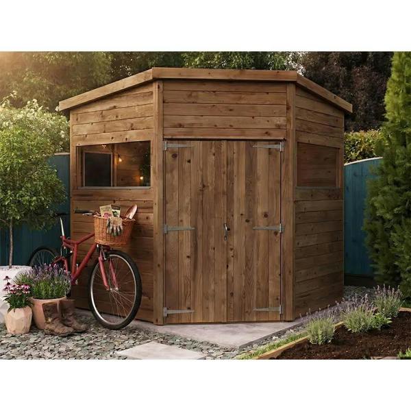 Dunster House Overlord Corner Shed W7' x D7' / W2.1m x D2.1m, Superfelt Included