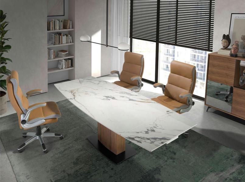 Angel Cerdá Brown leatherette swivel office chair 4141