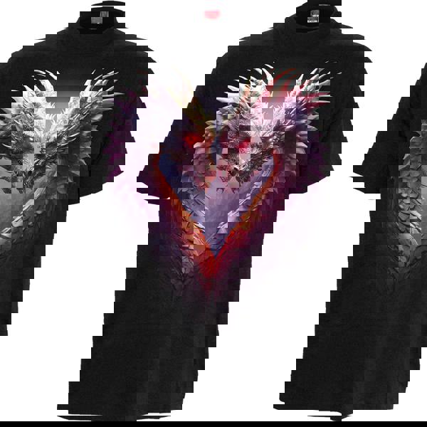 HEART OF DRAGONS - Front Print T-Shirt Black